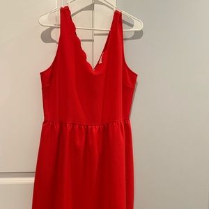 Red to the knee dress